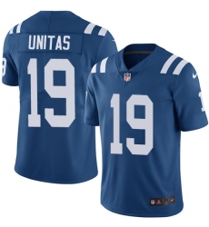 Youth Nike Indianapolis Colts #19 Johnny Unitas Royal Blue Team Color Vapor Untouchable Limited Player NFL Jersey