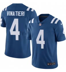 Men's Nike Indianapolis Colts #4 Adam Vinatieri Royal Blue Team Color Vapor Untouchable Limited Player NFL Jersey