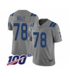 Men's Indianapolis Colts #78 Ryan Kelly Limited Gray Inverted Legend 100th Season Football Jersey