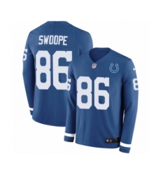 Youth Nike Indianapolis Colts #86 Erik Swoope Limited Blue Therma Long Sleeve NFL Jersey