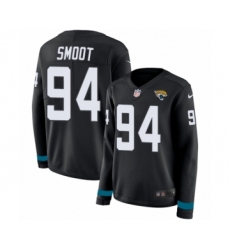 Women's Nike Jacksonville Jaguars #94 Dawuane Smoot Limited Black Therma Long Sleeve NFL Jersey