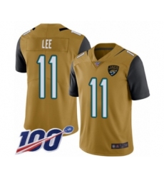 Men's Jacksonville Jaguars #11 Marqise Lee Limited Gold Rush Vapor Untouchable 100th Season Football Jersey