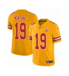 Youth Kansas City Chiefs #19 Joe Montana Limited Gold Inverted Legend Football Jersey
