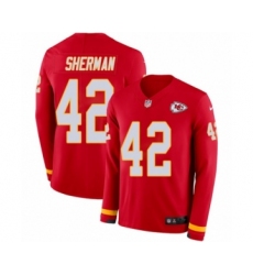 Youth Nike Kansas City Chiefs #42 Anthony Sherman Limited Red Therma Long Sleeve NFL Jersey