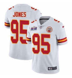 Youth Kansas City Chiefs #95 Chris Jones White 2023 F U S E Vapor Untouchable Limited Stitched 2024 Super Bowl LVIII Jersey
